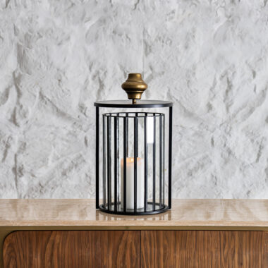 Mesa metal antique finish lantern -26x26x44cm