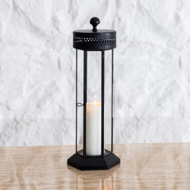 Mesa metal antique finish lantern -15x13x43cm