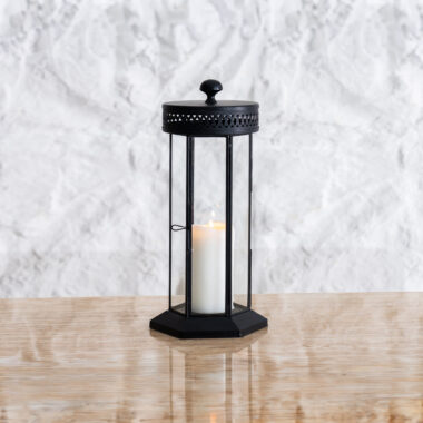 Mesa metal antique finish lantern -15x13x33cm