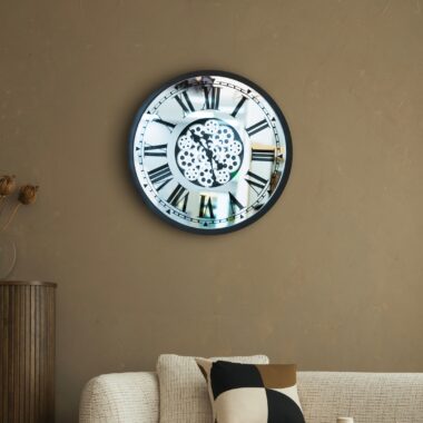 Chronos Metal Gear Wall Clock Black -58cm
