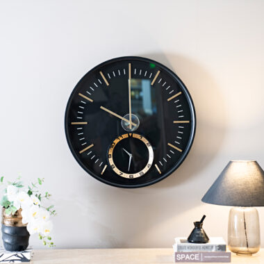 Chronos Metal Wall Clock Black -70cm