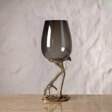 Serenya Footed Candle Holder Gold & Bronze -18.5x18x45cm