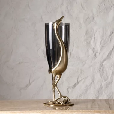 Serenya Footed Vase Gold & Bronze -18.5x15x47cm