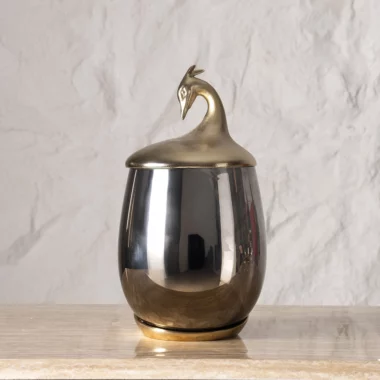 Serenya Trinket Jar Small Gold & Bronze -13x13x23.5cm