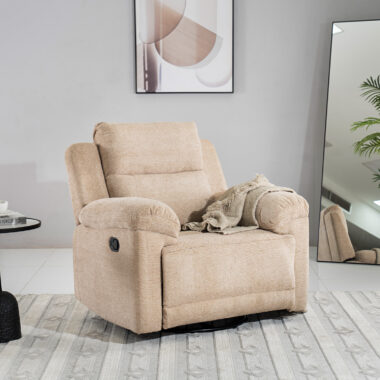 Aaron Single Recliner With Swivel/Glider -Brown