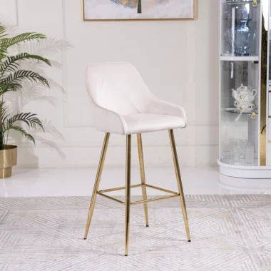 Diva Bar Stool – Beige & Gold