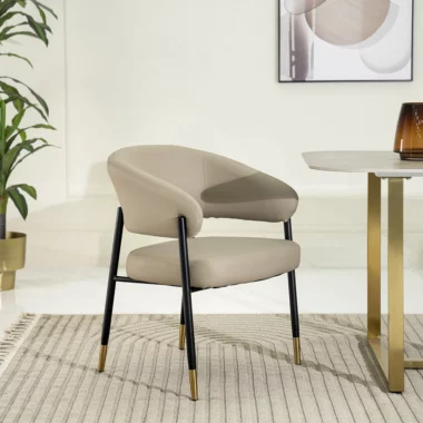 Olivia Dining Chair Faux LTR -Beige