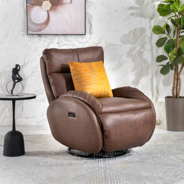 Spring Single Electric Recliner (LTR/PVC) -BROWN