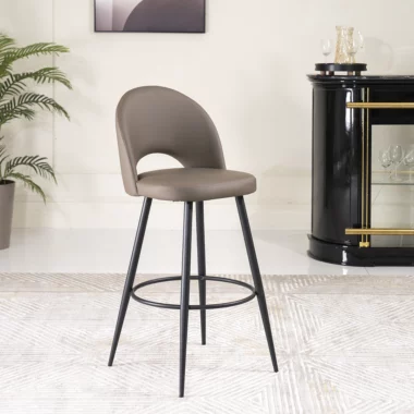 Stella Bar Stool -Dark Khaki & Black
