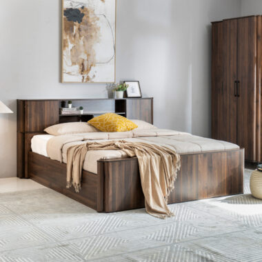 Suzanne King Bed 200×180 -Columbia Walnut