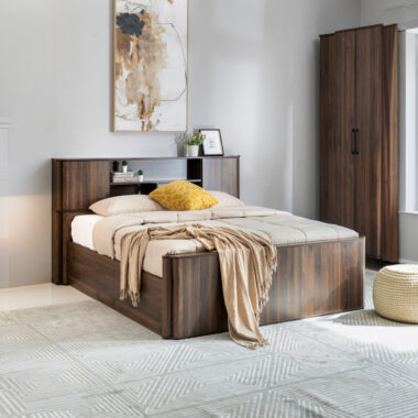 Suzanne Queen Bed 200×150 -Columbia Walnut