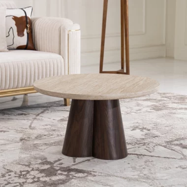 Arras Coffee Table -Walnut & Cream