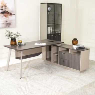 Movo Office Table -Beige/Walnut