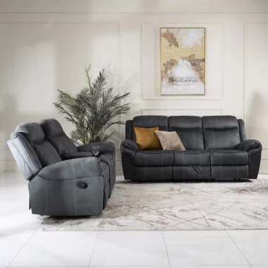 Nile 6-Seater Recliner Sofa Set -Grey
