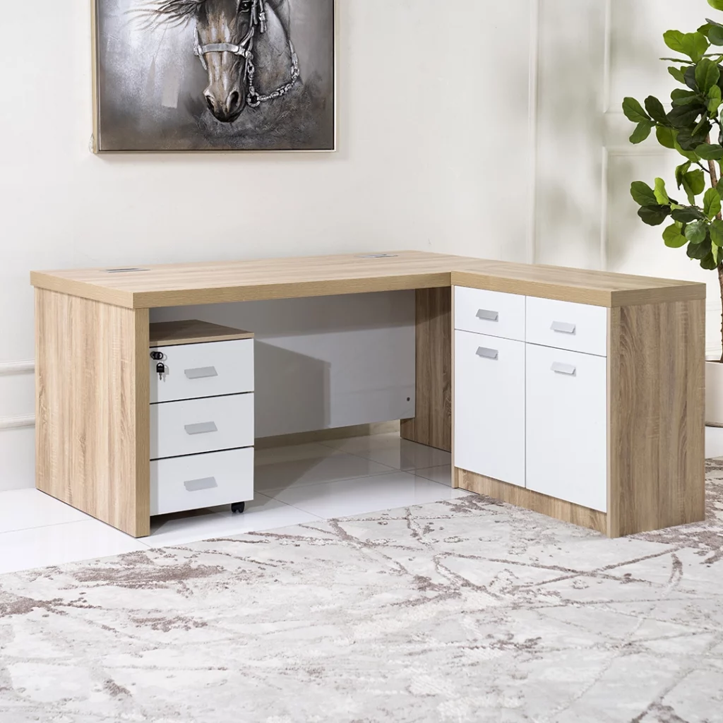 طاولة مكتب سكاي - خشب البلوط الأبيض - أثاث رويال