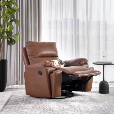 Remo Recliner Sofa With Swivel & Rocker -Chocolate