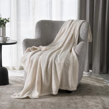 Celestine Knitted Blanket Ivory 127×152 Cm