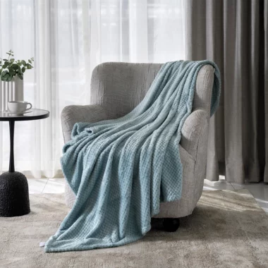 Celestine Knitted Blanket Light Blue 127×152 Cm