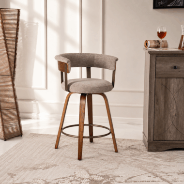 Juniper Bar Chair -Walnut and Taupe