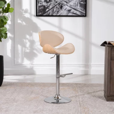 Holsted Bar Stool -Cream & Oak