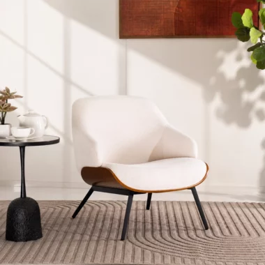 Kyra Lounge Chair -Walnut and Beige
