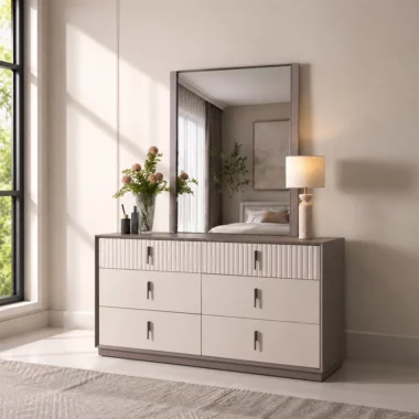 Lumi Dresser With Mirror & Stool