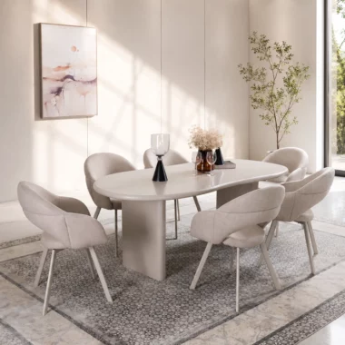 Urban 1+6 Dining Set Col Off White