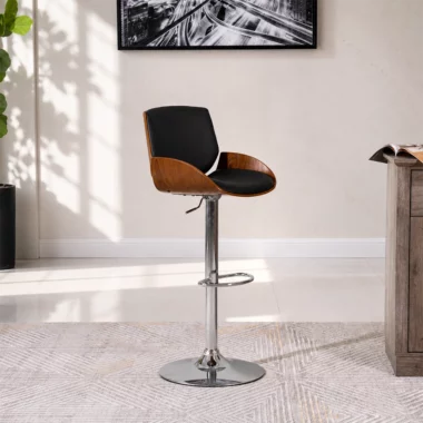 Yale Bar Chair -Black & Walnut