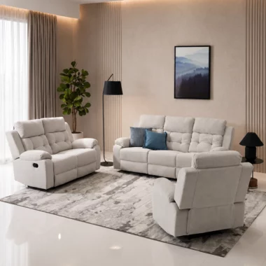 Griffen 6-Seater Recliner Sofa Set -Off White