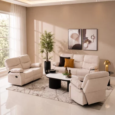 Stanford 6-Seater Recliner Sofa Set -Taupe
