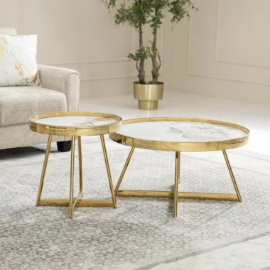 Alexandra Coffee Table Set Of 2 -Gold